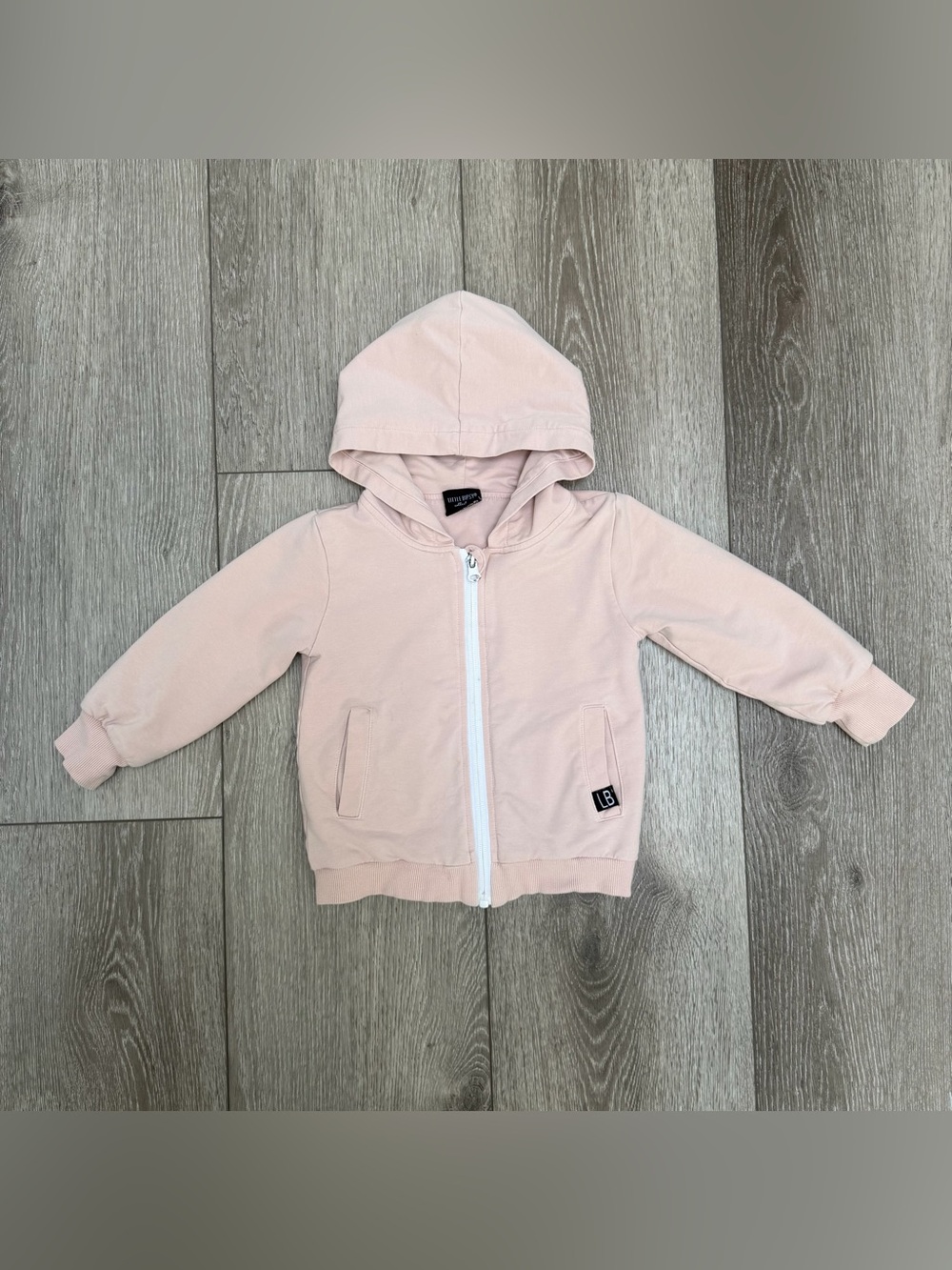 LITTLE BIPSY ZIP UP HOODED SWEATSHIRT BLUSH PINK 18-24MO